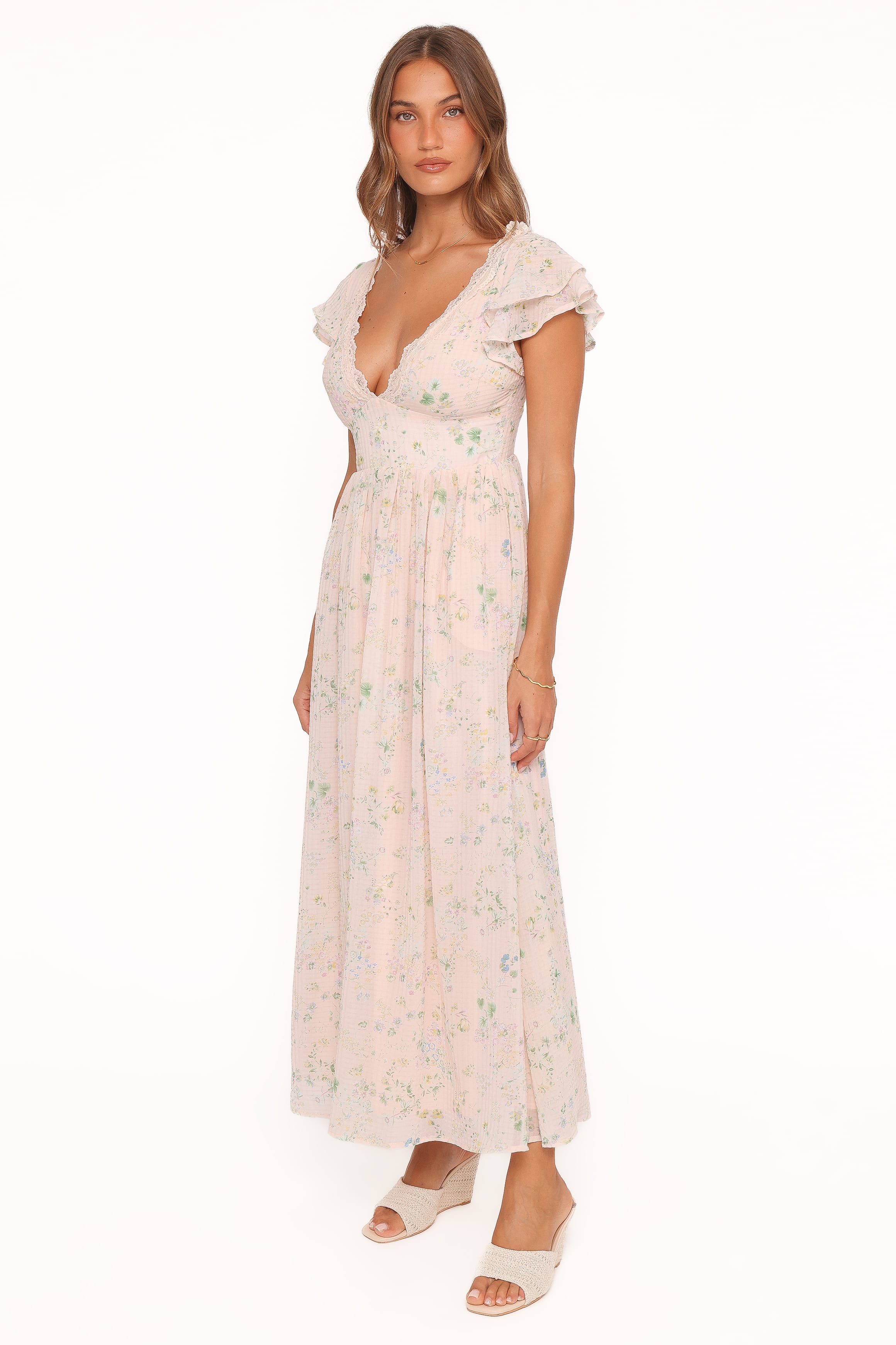 Midi Dress - Pastel Pink Floral