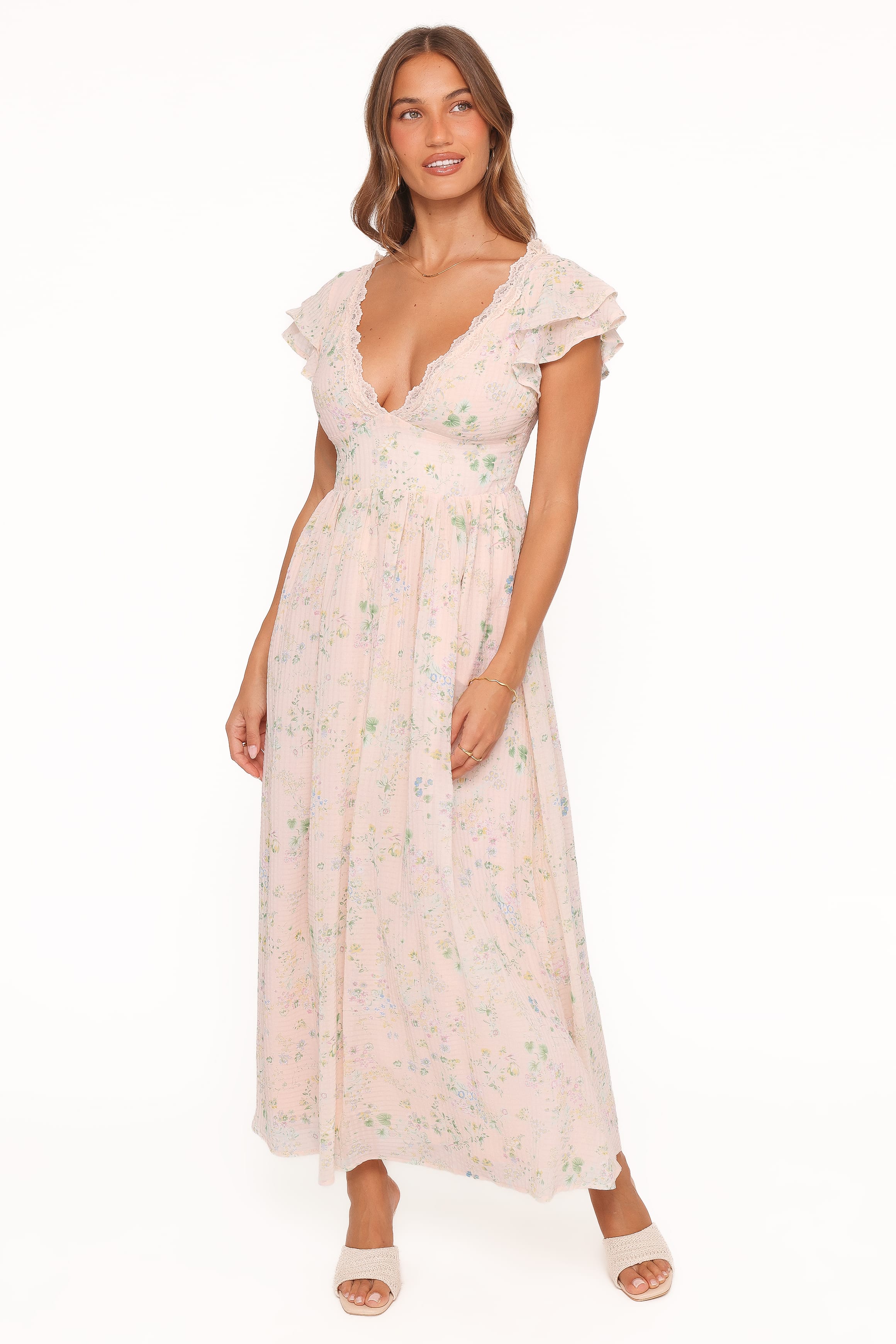 Midi Dress - Pastel Pink Floral