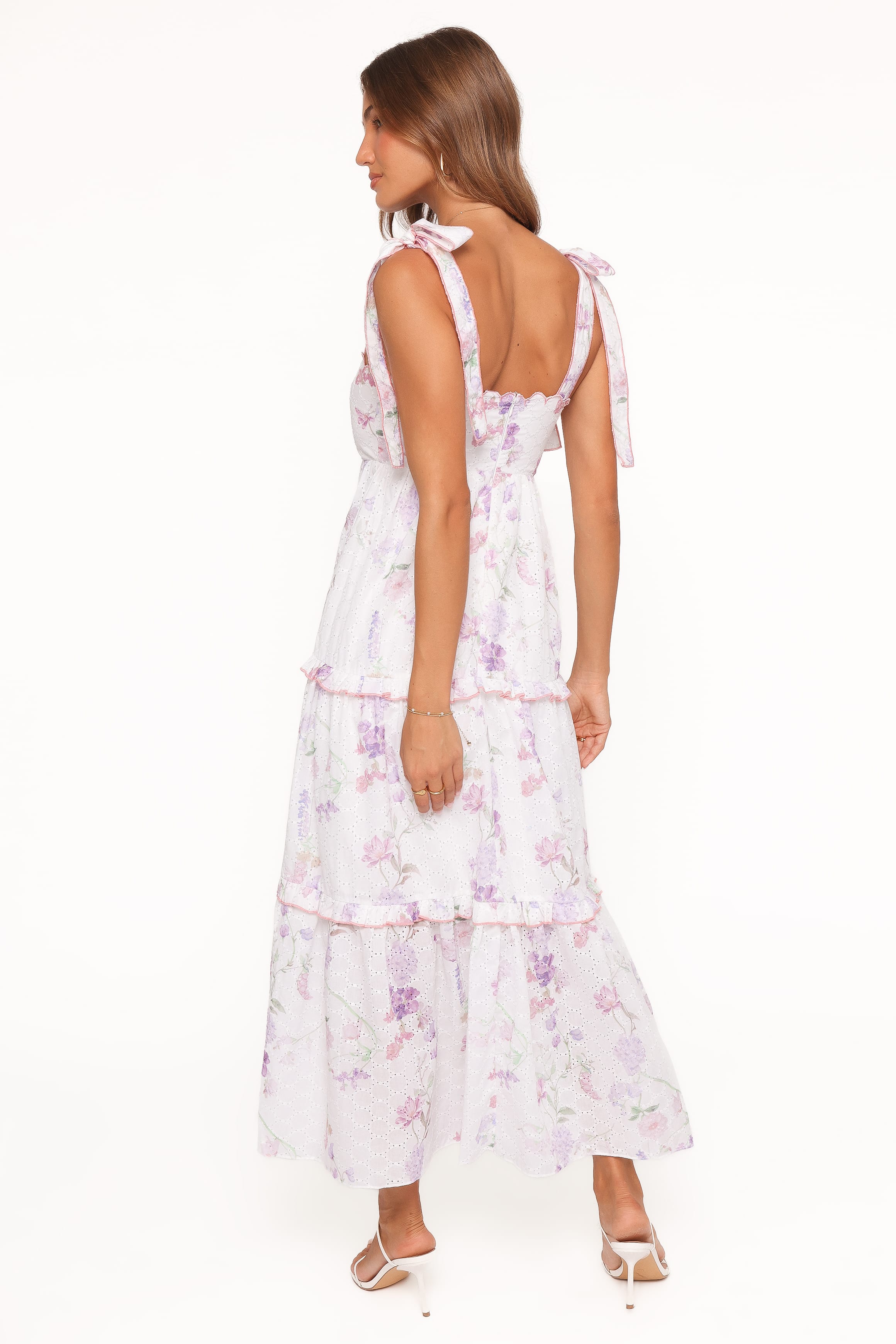 Maxi Dress - Purple Floral Tiered
