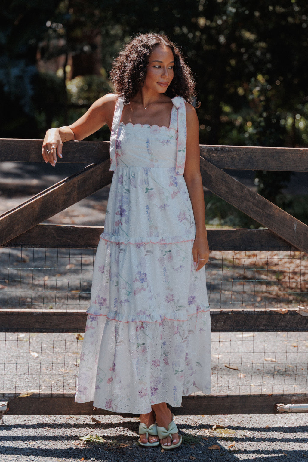 Maxi Dress - Purple Floral Tiered