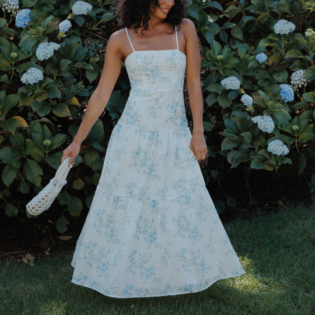 Midi Dress - Blue Floral
