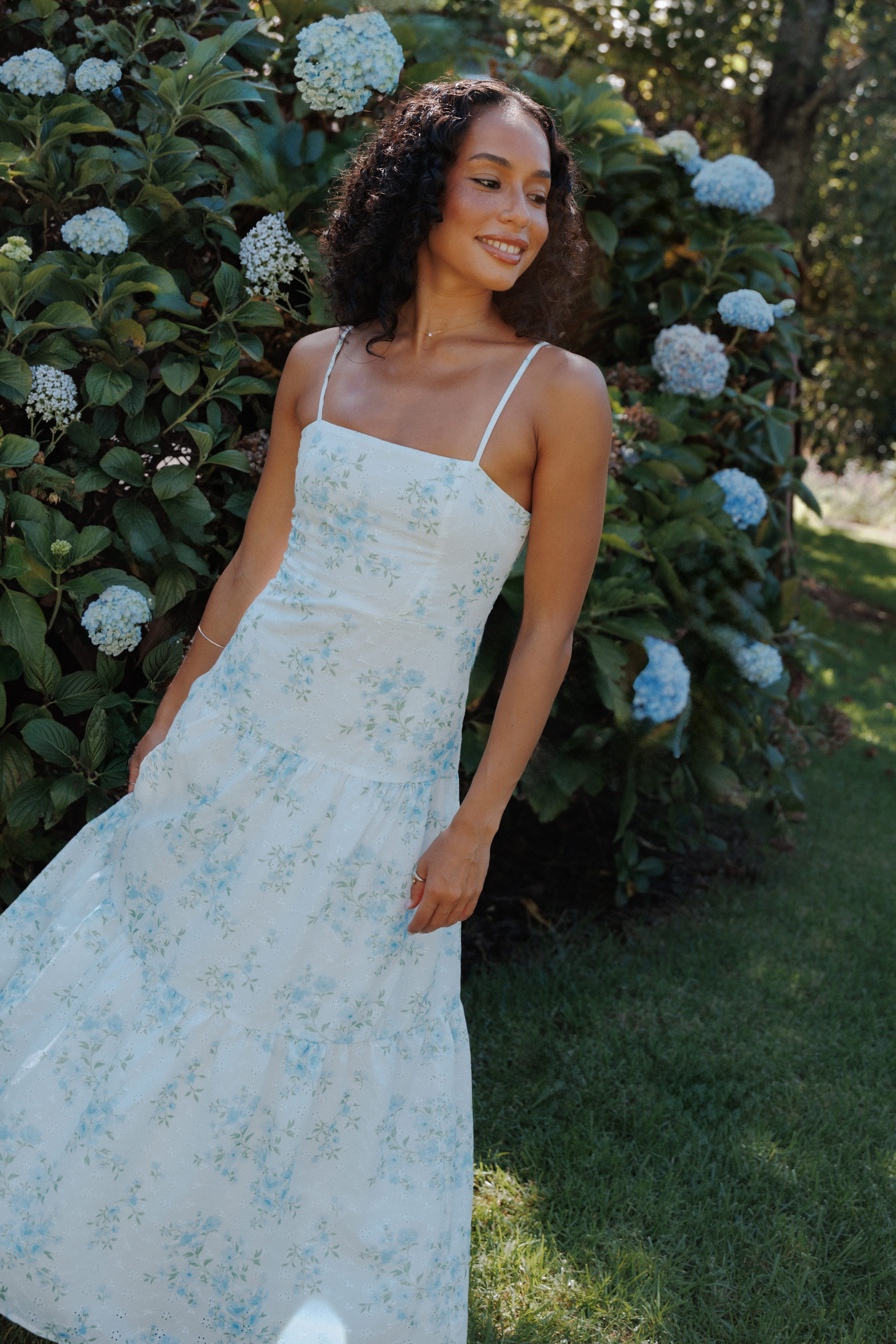 Midi Dress - Blue Floral