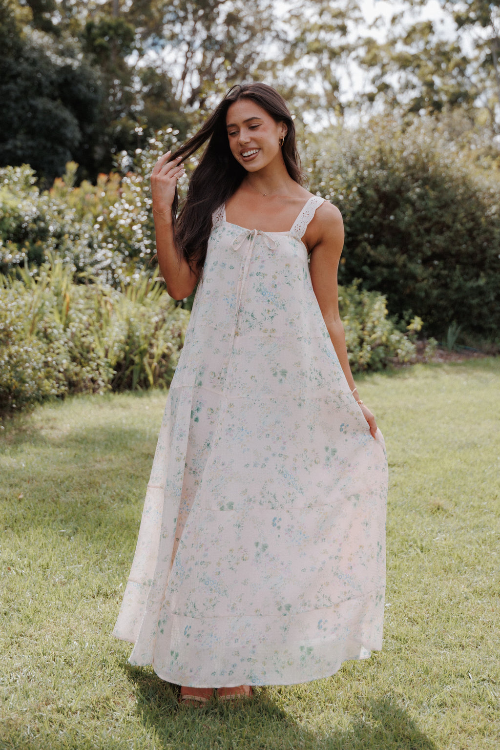 Maxi Dress - Pastel Pink Floral
