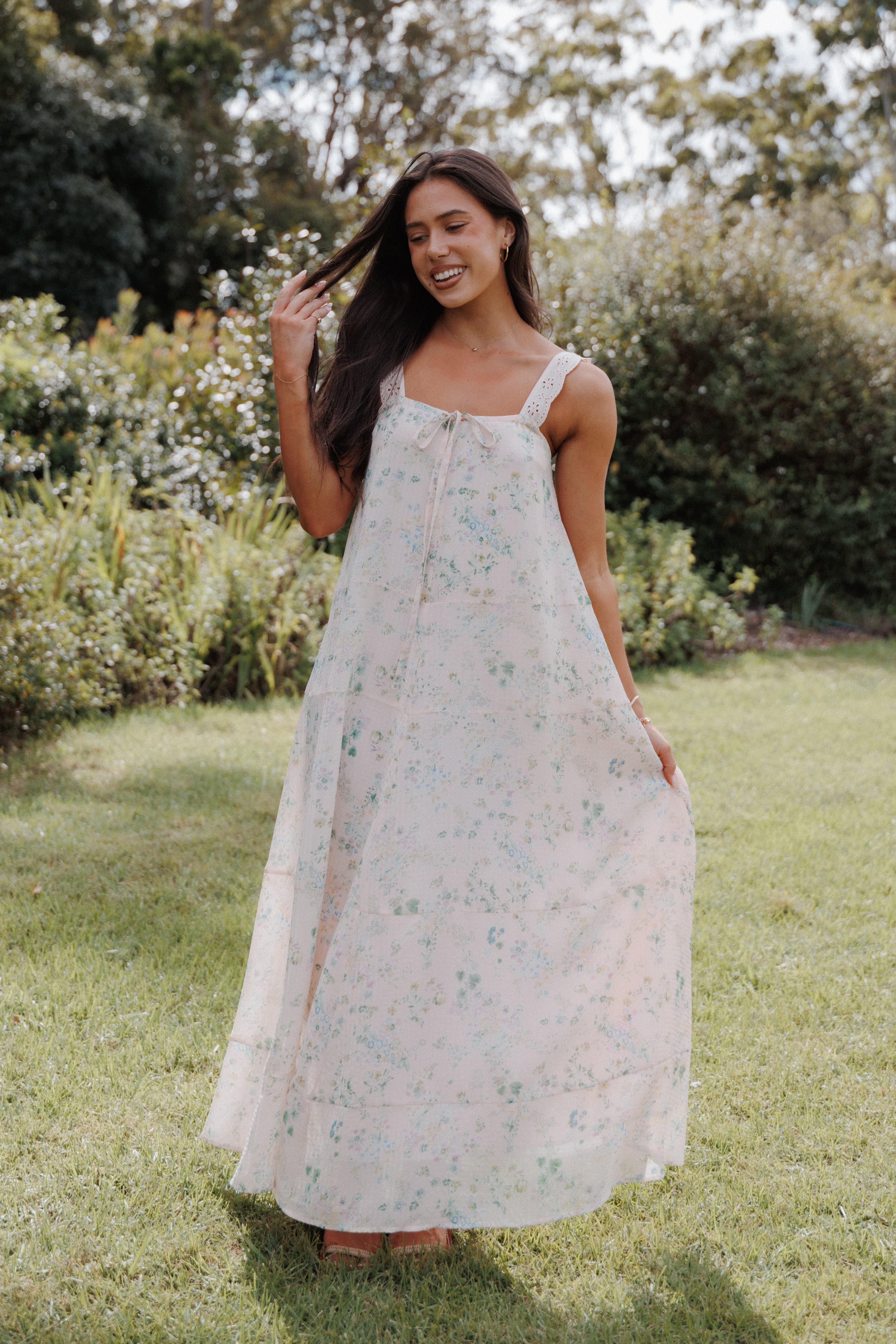 Maxi Dress - Pastel Pink Floral