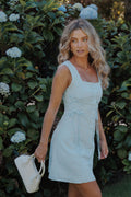 Mini Dress - Pale Blue Floral