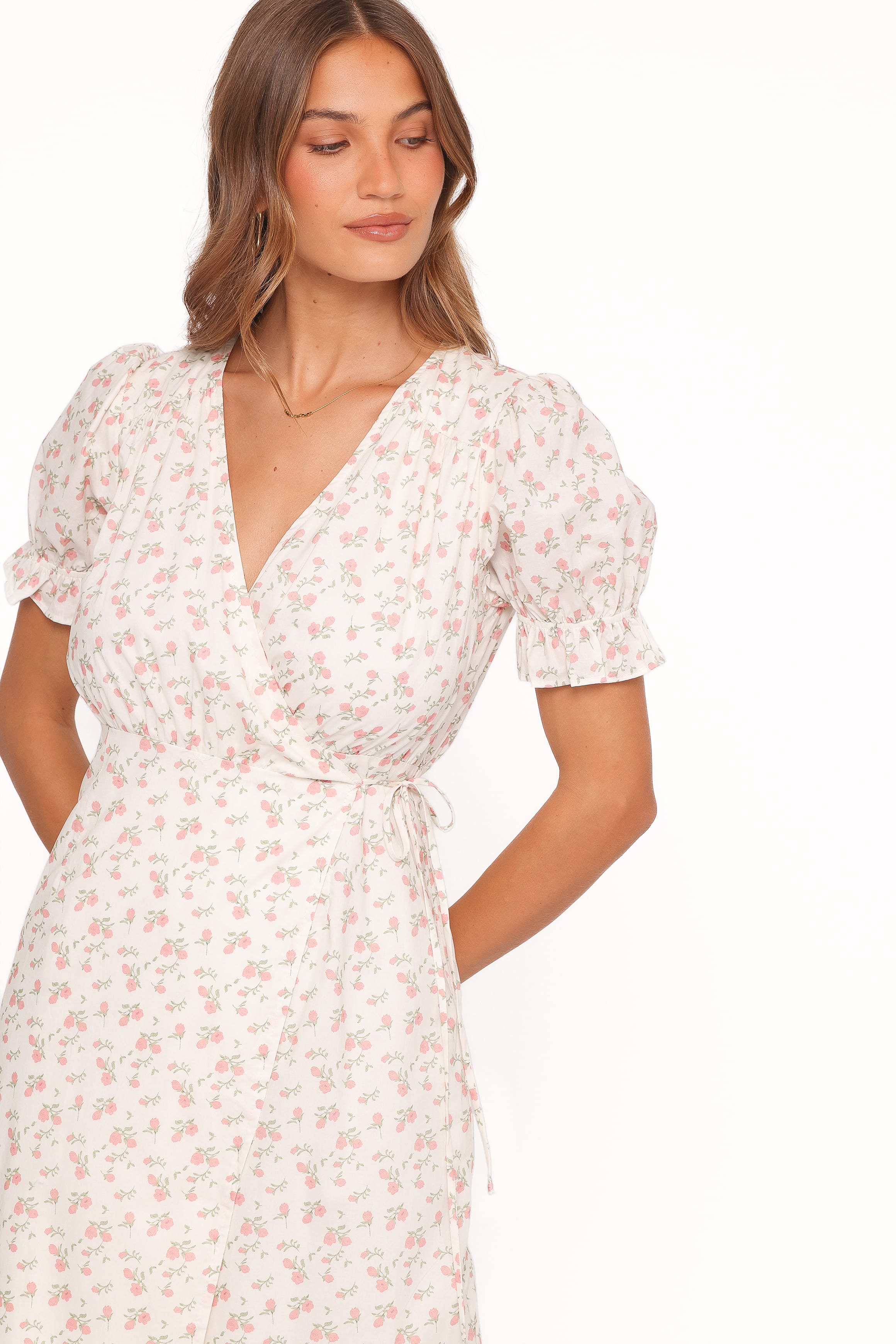 Midi Dress - Peach Floral