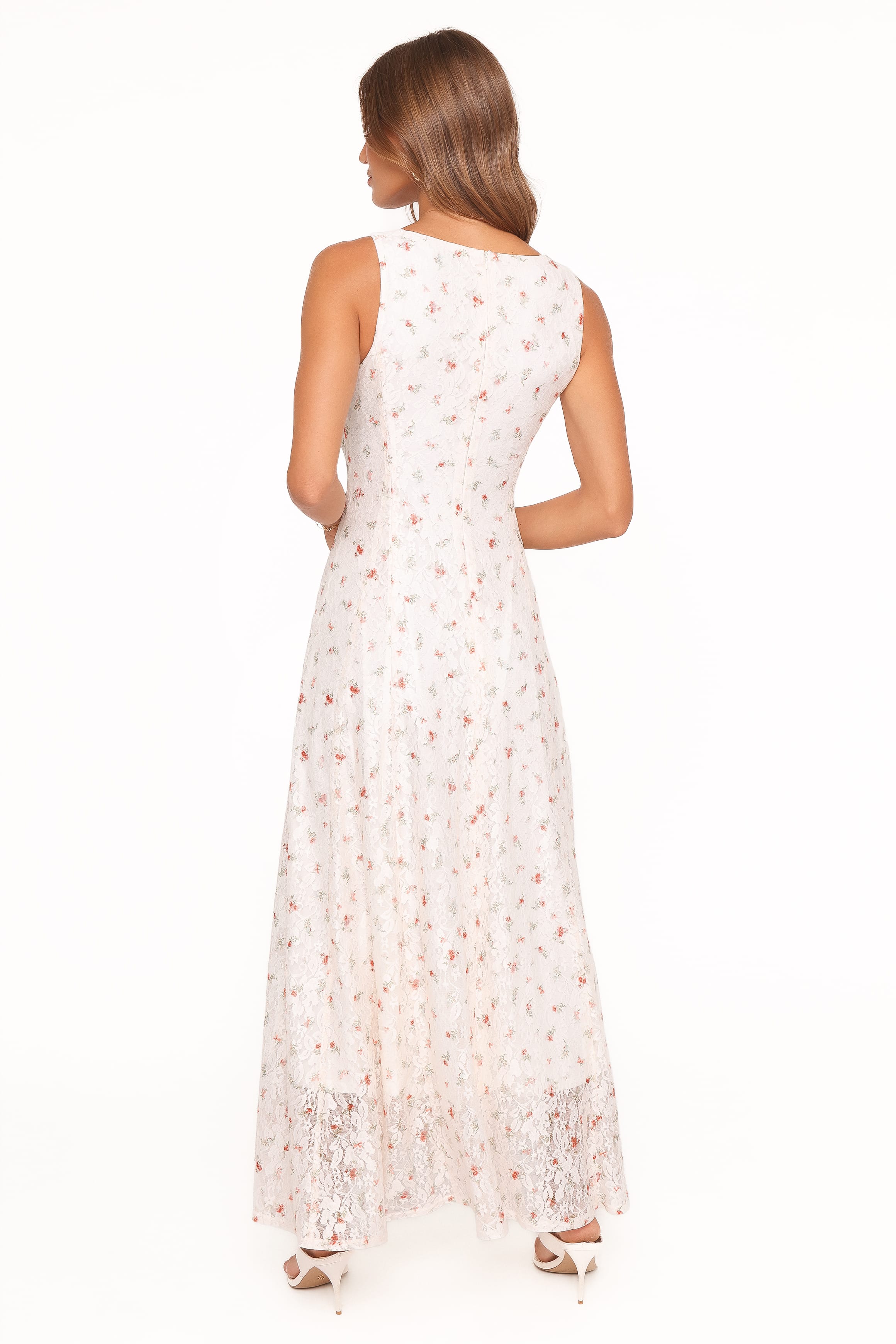 Maxi Dress - White Floral Lace