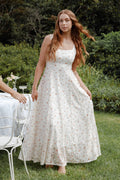 Maxi Dress - White Floral Lace