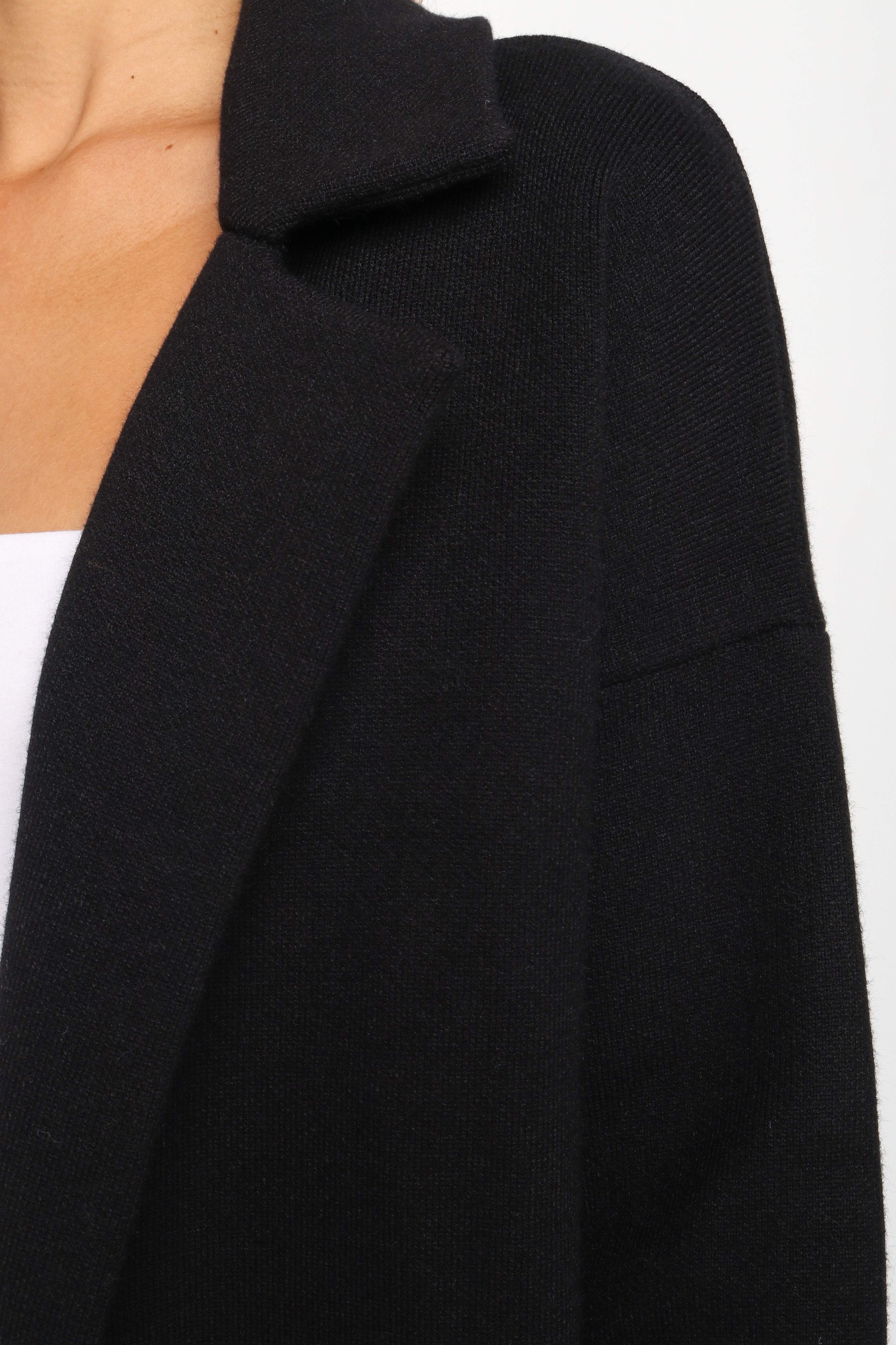 Long Knit Coat - Black