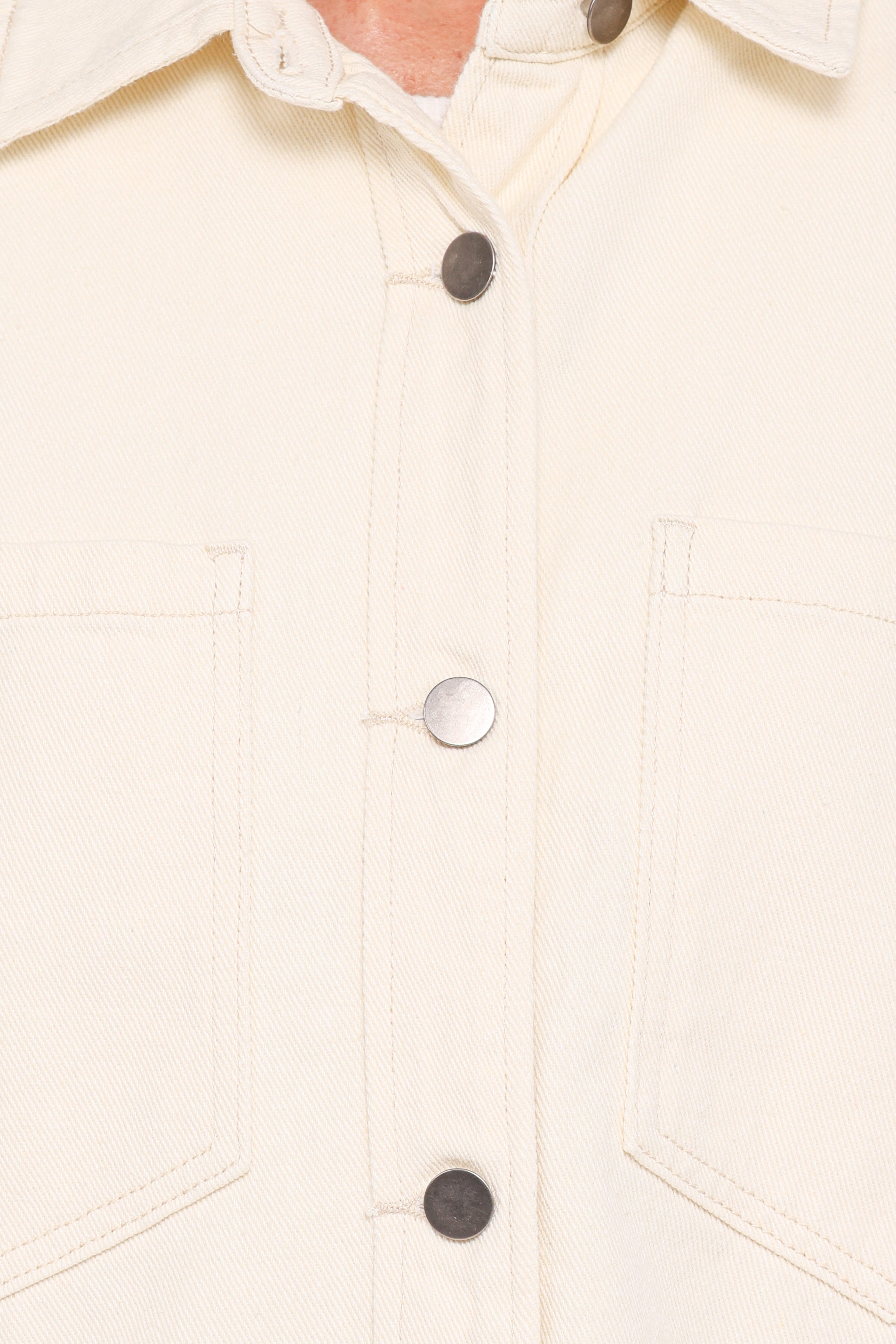 Denim Shirt Jacket - Ivory