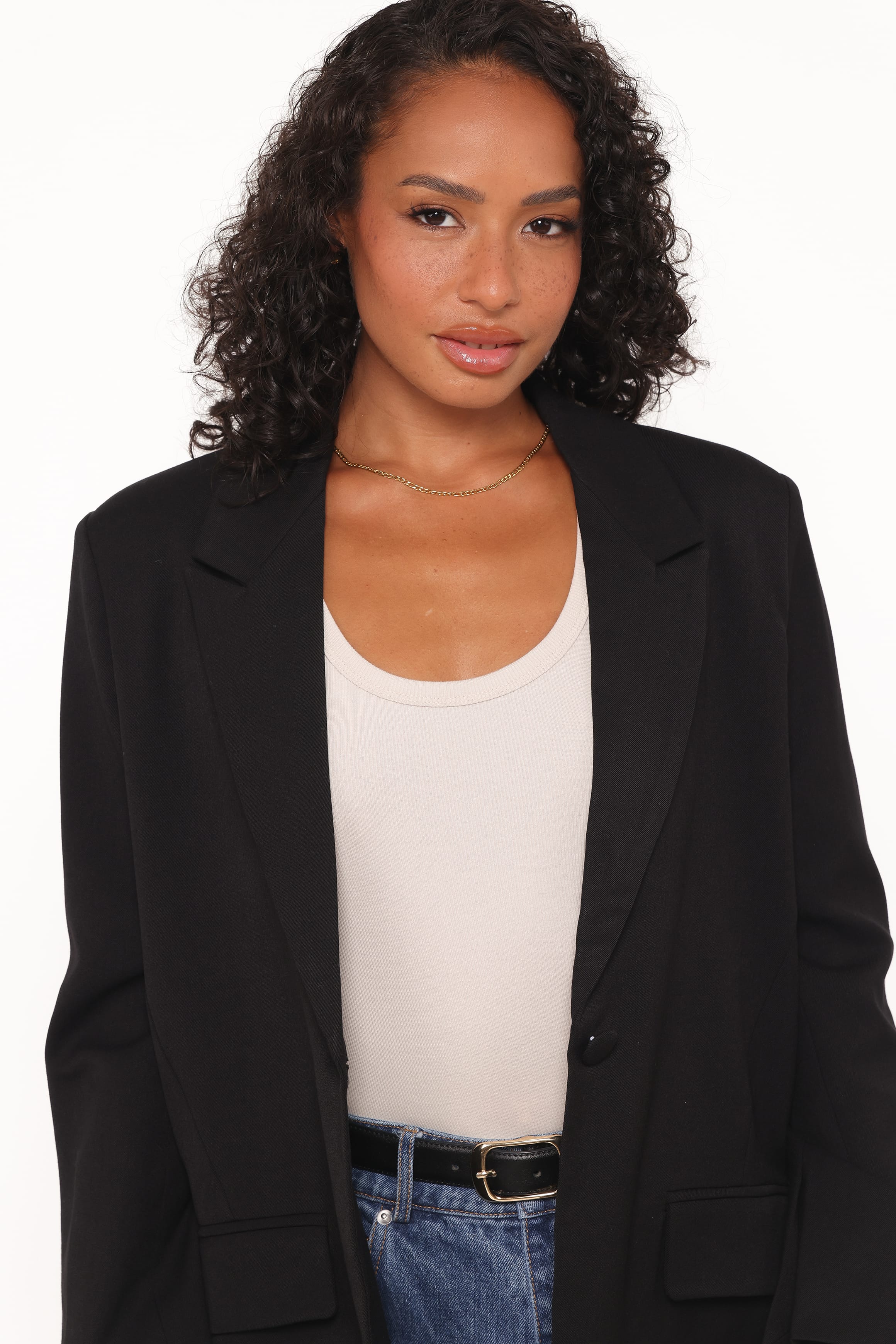Tie Back Blazer - Black